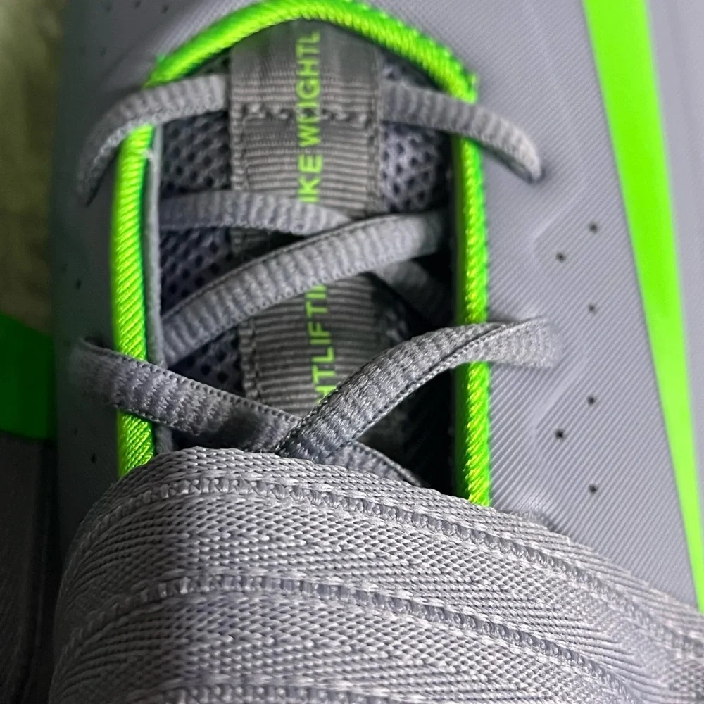 Nike Savaleos Weightlifting Gym Workout Gray And Green Shoes Size 14 CV5708-401